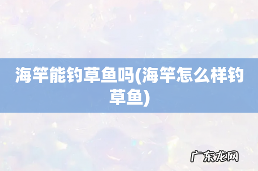 海竿怎么样钓草鱼 海竿能钓草鱼吗