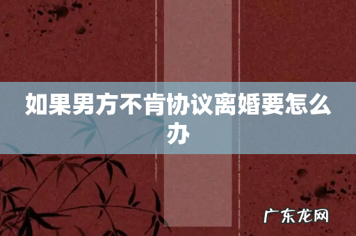 如果男方不肯协议离婚要怎么办