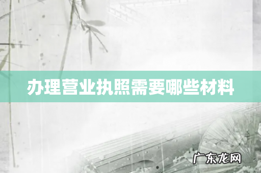办理营业执照需要哪些材料