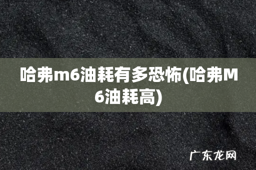 哈弗M6油耗高 哈弗m6油耗有多恐怖