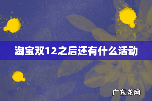 淘宝双12之后还有什么活动