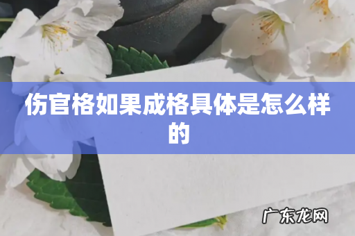 伤官格如果成格具体是怎么样的
