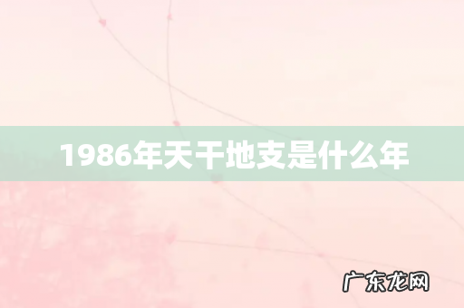 1986年天干地支是什么年