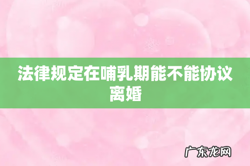 法律规定在哺乳期能不能协议离婚
