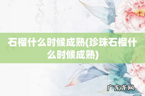 珍珠石榴什么时候成熟 石榴什么时候成熟