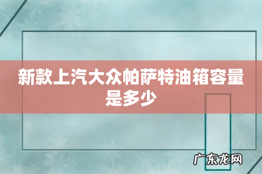 新款上汽大众帕萨特油箱容量是多少