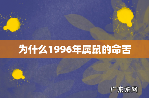 为什么1996年属鼠的命苦