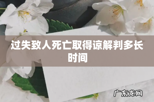 过失致人死亡取得谅解判多长时间