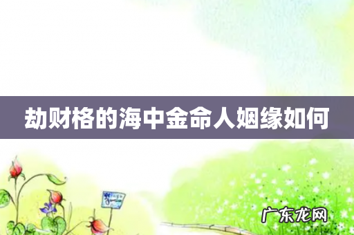 劫财格的海中金命人姻缘如何