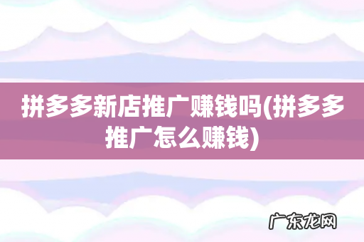 拼多多推广怎么赚钱 拼多多新店推广赚钱吗