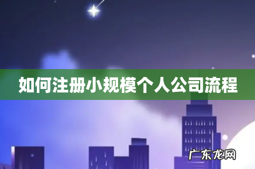 如何注册小规模个人公司流程