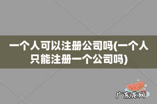 一个人只能注册一个公司吗 一个人可以注册公司吗