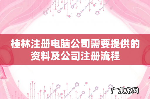 桂林注册电脑公司需要提供的资料及公司注册流程