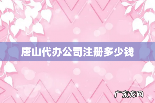 唐山代办公司注册多少钱