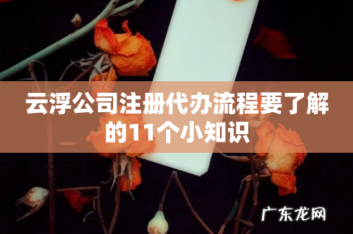 云浮公司注册代办流程要了解的11个小知识