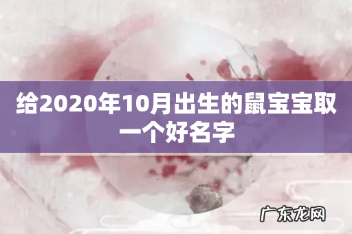 给2020年10月出生的鼠宝宝取一个好名字