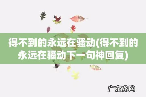 得不到的永远在骚动下一句神回复 得不到的永远在骚动