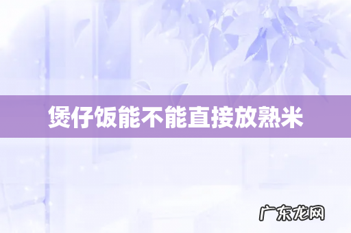 煲仔饭能不能直接放熟米