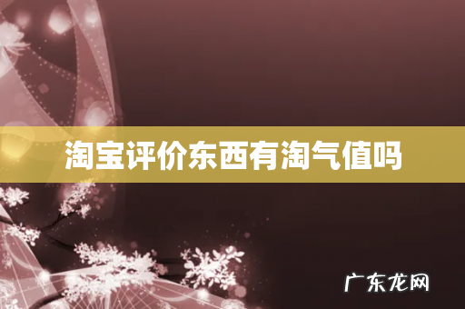 淘宝评价东西有淘气值吗