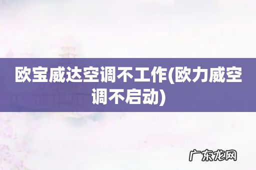 欧力威空调不启动 欧宝威达空调不工作