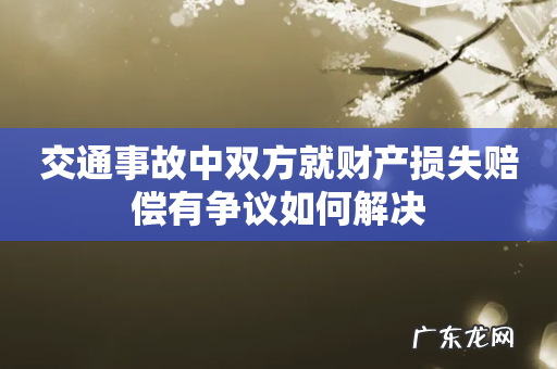 交通事故中双方就财产损失赔偿有争议如何解决