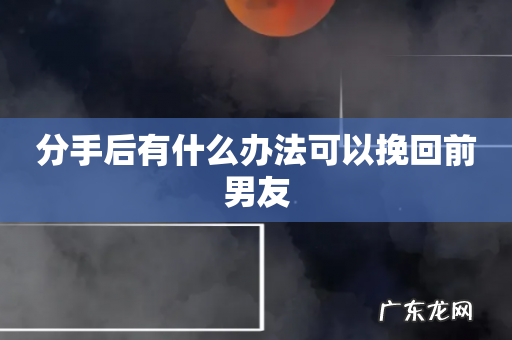 分手后有什么办法可以挽回前男友