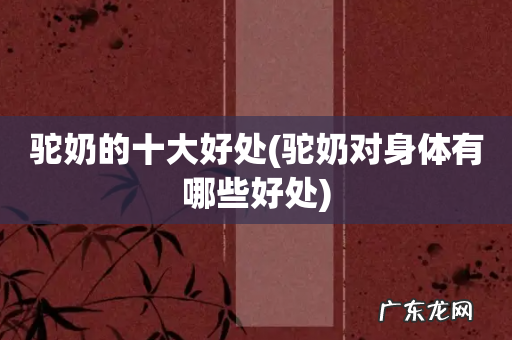 驼奶对身体有哪些好处 驼奶的十大好处