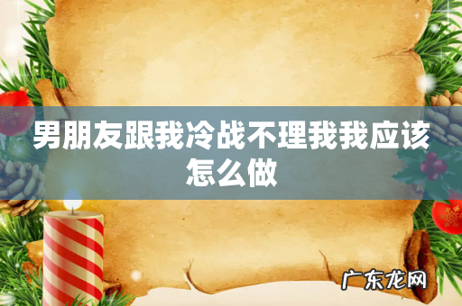 男朋友跟我冷战不理我我应该怎么做