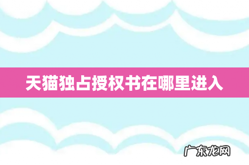 天猫独占授权书在哪里进入