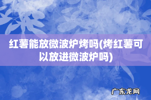 烤红薯可以放进微波炉吗 红薯能放微波炉烤吗