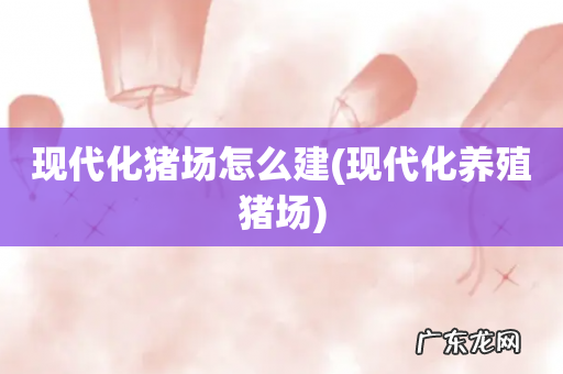 现代化养殖猪场 现代化猪场怎么建