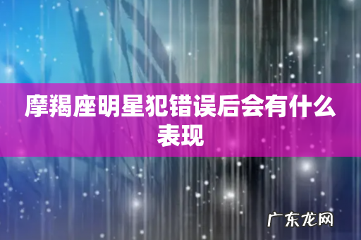 摩羯座明星犯错误后会有什么表现