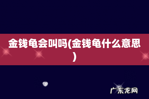 金钱龟什么意思 金钱龟会叫吗
