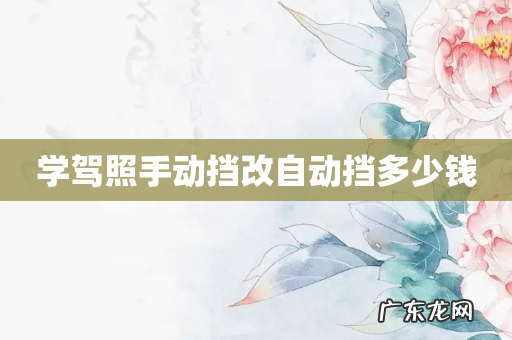 学驾照手动挡改自动挡多少钱