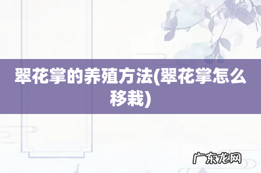 翠花掌怎么移栽 翠花掌的养殖方法