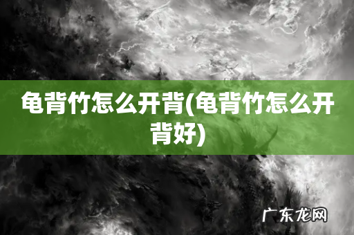龟背竹怎么开背好 龟背竹怎么开背