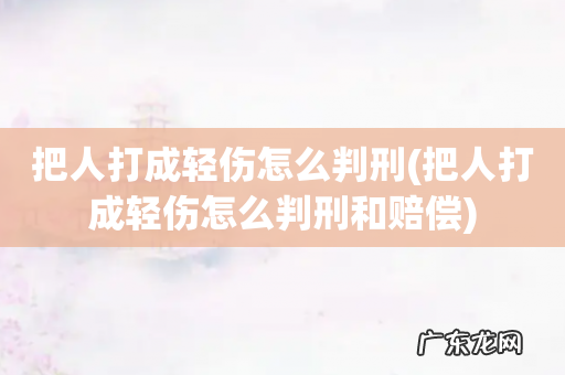 把人打成轻伤怎么判刑和赔偿 把人打成轻伤怎么判刑
