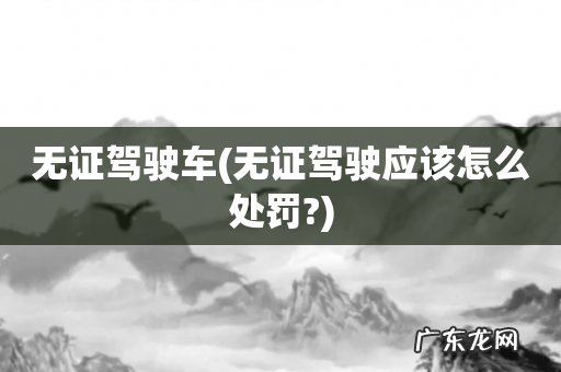 无证驾驶应该怎么处罚? 无证驾驶车