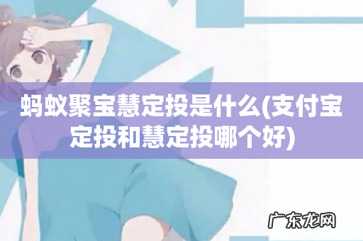 支付宝定投和慧定投哪个好 蚂蚁聚宝慧定投是什么