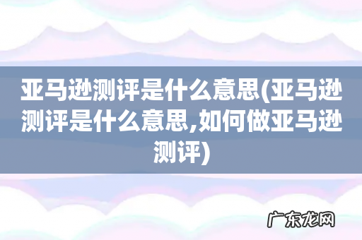 亚马逊测评是什么意思,如何做亚马逊测评 亚马逊测评是什么意思