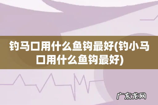 钓小马口用什么鱼钩最好 钓马口用什么鱼钩最好