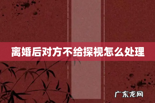 离婚后对方不给探视怎么处理