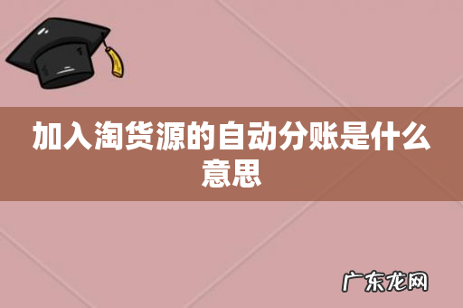 加入淘货源的自动分账是什么意思