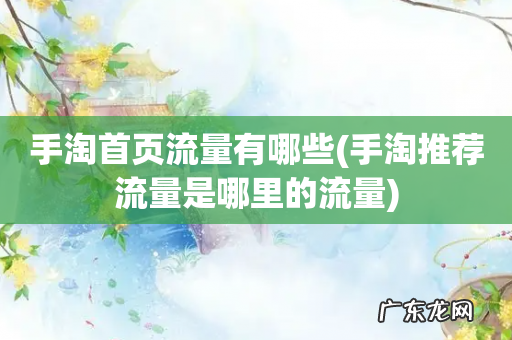 手淘推荐流量是哪里的流量 手淘首页流量有哪些