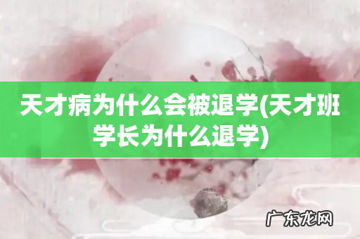 天才班学长为什么退学 天才病为什么会被退学