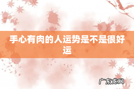 手心有肉的人运势是不是很好运