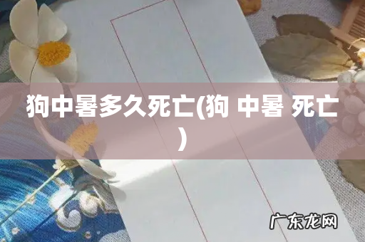 狗 中暑 死亡 狗中暑多久死亡