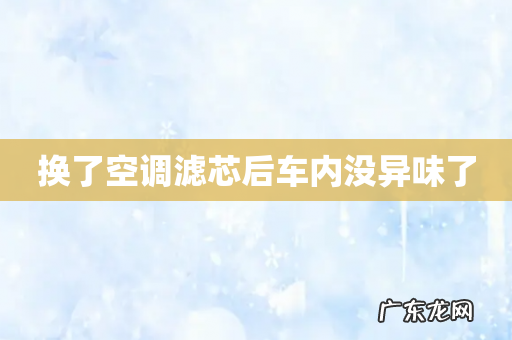 换了空调滤芯后车内没异味了