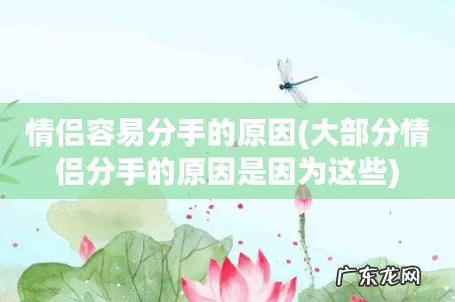 大部分情侣分手的原因是因为这些 情侣容易分手的原因