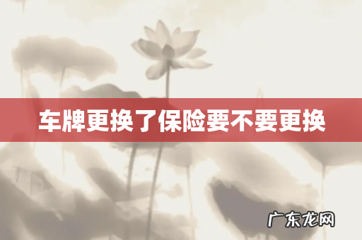 车牌更换了保险要不要更换